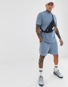 Asos Design Two-piece Shorts In Towelling In Blue