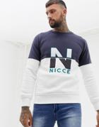 Nicce Sweatshirt With Split Logo In Blue - Blue