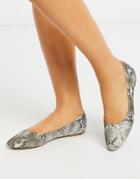 Truffle Collection Easy Ballet Flats In Snake-multi