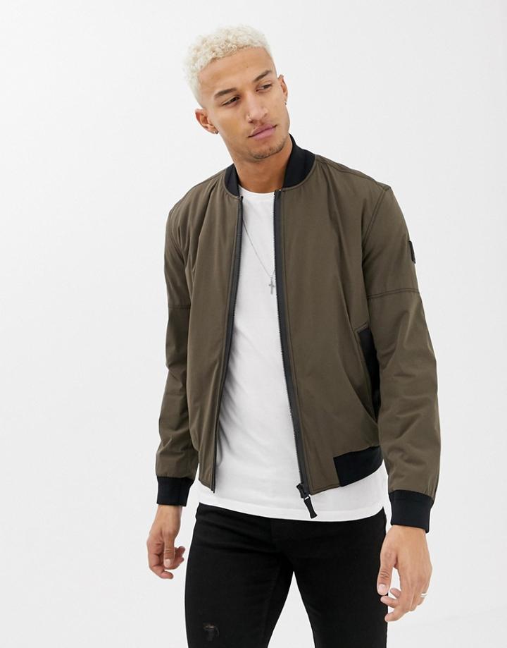 Boss Onaci Bomber Jacket In Khaki - Green