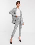 Asos Design Jersey Check Slim Leg Suit Pants