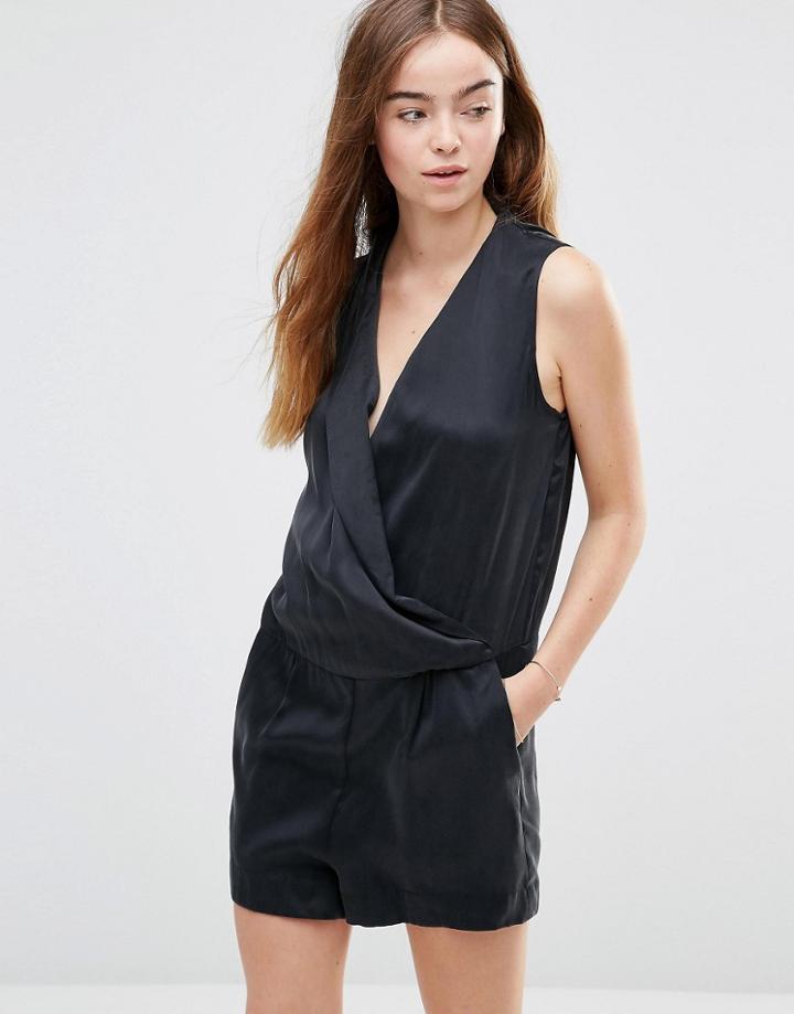 Selected Chita Sleeveless Playsuit - Black