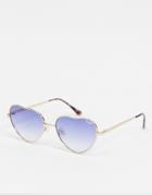 Quay Kim Heart Sunglasses-gold