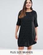 New Look Plus Heart Print Tunic Dress - Black