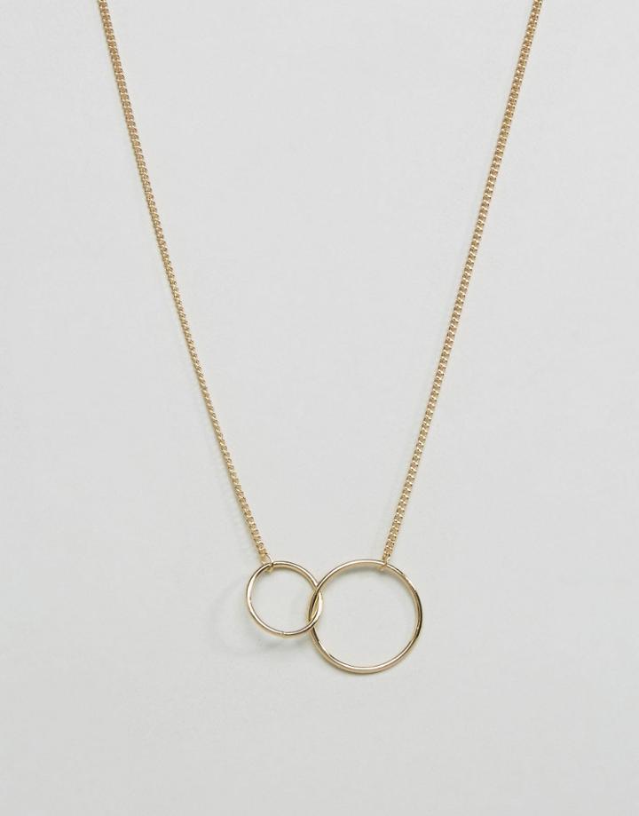 Pieces Maria Circle Necklace - Gold