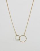 Pieces Maria Circle Necklace - Gold