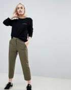 Asos Ankle Grazer Cigarette Pants-green