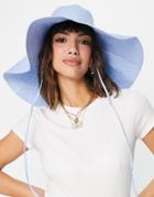 Asos Design Oversized Quilted Bucket Hat With Undertie In Blue-blues