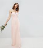 Tfnc Tall Bandeau Maxi Bridesmaid Dress-pink