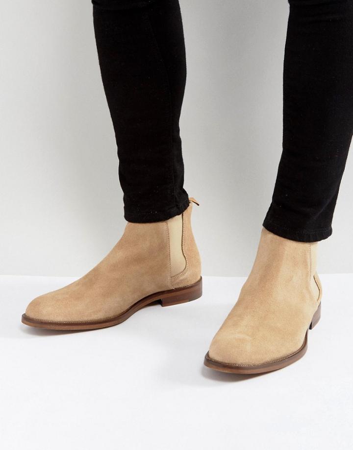 Aldo Vianello Suede Chelsea Boots In Stone - Stone