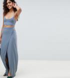 Asos Design Tall Maxi Dress With Cut Outs - Blue