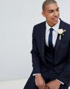 River Island Wedding Skinny Fit Suit Jacket In Blue Check - Blue
