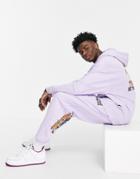 Crooked Tongues Sweatpants With Good Times Print In Purple - Part Of A Set