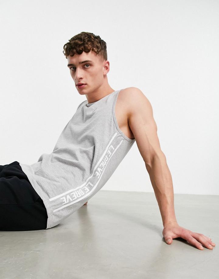 Le Breve Lounge Tank In Light Gray With White Tape - Part Of A Set-grey
