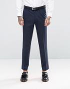 Asos Slim Tuxedo Suit Pants In Navy - Navy