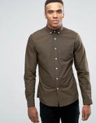 Asos Rigid Oxford In Forest Green - Green