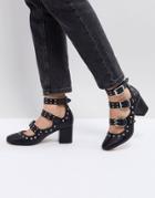 Asos Tougan Studded Mid Heeled Shoes - Black