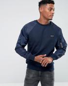 Nicce London Sweatshirt With Contrast Sleeves - Navy