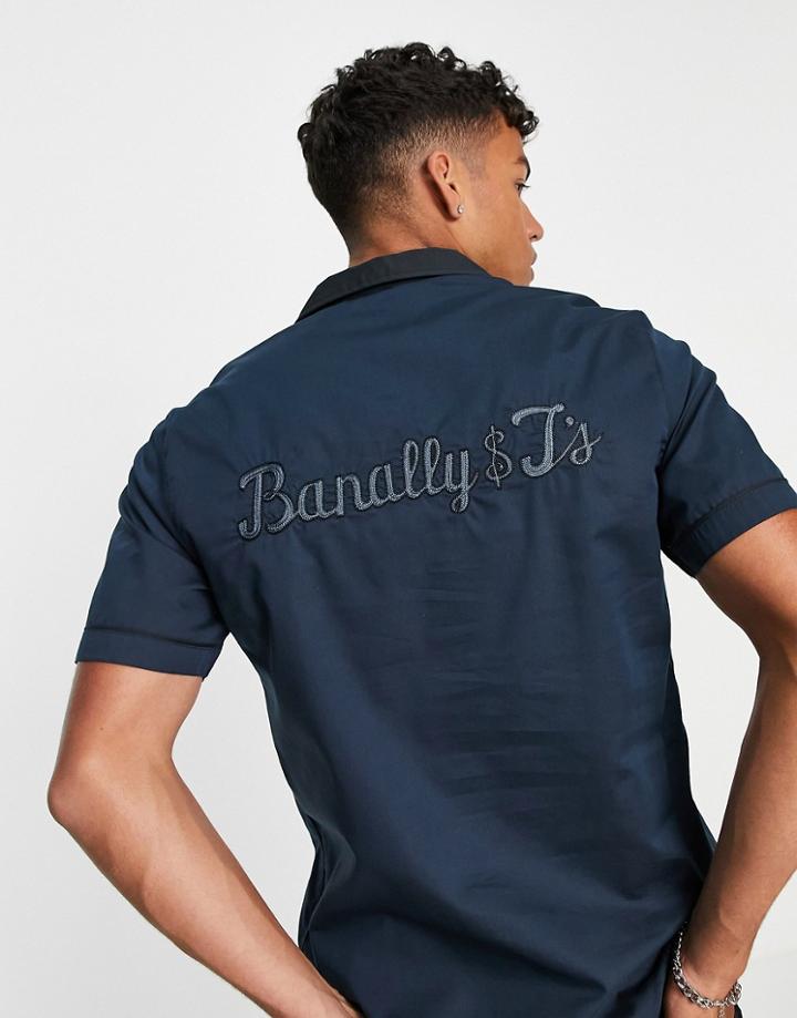 Farah Slim Short Sleeve Shirt-blues