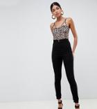 Asos Design Tall Rivington High Waisted Cord Jegging In Black