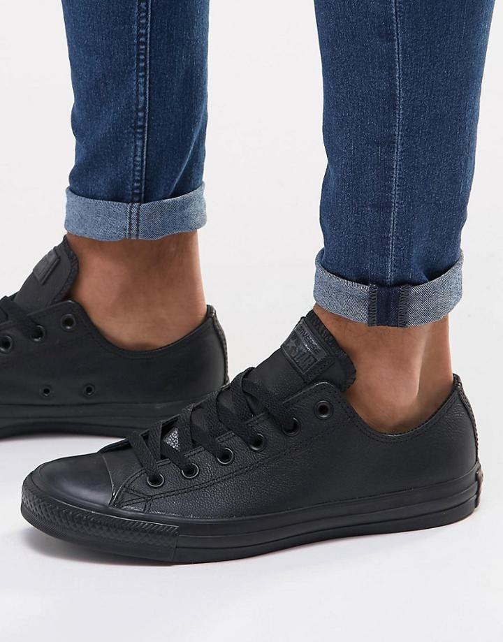 Converse All Star Leather Ox Sneakers-black