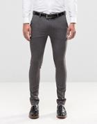Asos Super Skinny Fit Suit Trousers In Salt And Pepper - Multi
