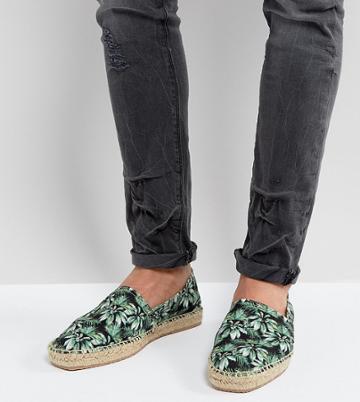H By Hudson Exclusive For Asos Tropical Print Espadrilles - Navy