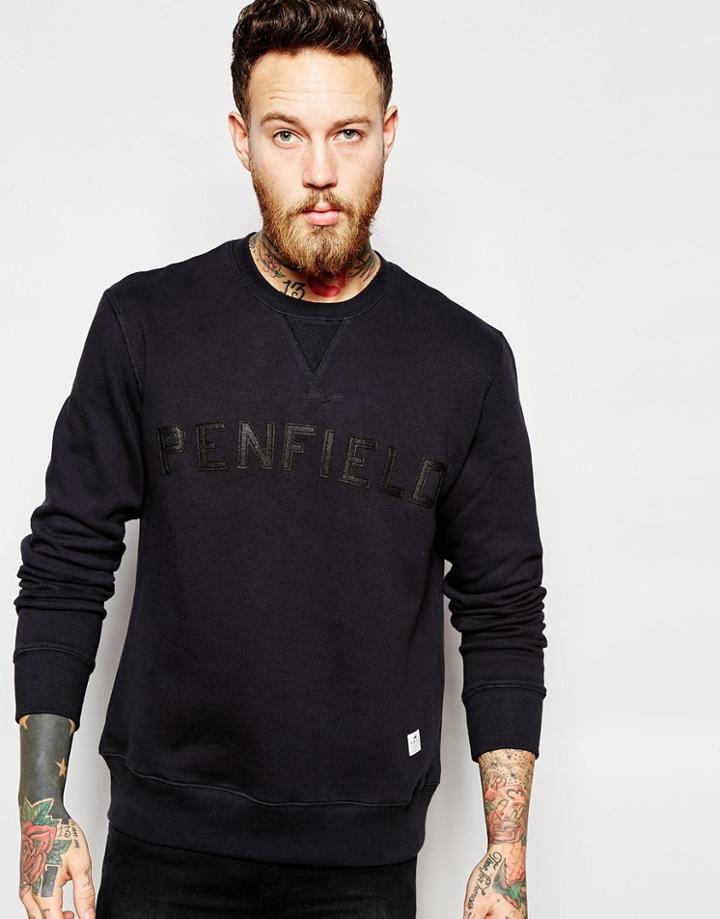 Penfield Sweatshirt With Collegiate Logo - Black