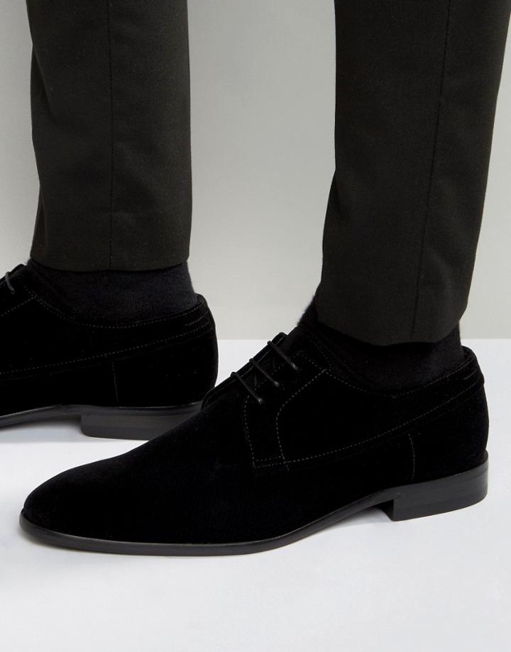 Hugo By Hugo Boss Dressapp Velvet Derby Shoes - Black