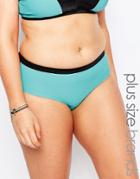 Junarose Color Block High Waist Bikini Bottom - Blue