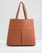 Claudia Canova Tote Bag With Front Pocket - Tan