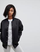 Adidas Originals Popper Bomber Jacket In Black - Black