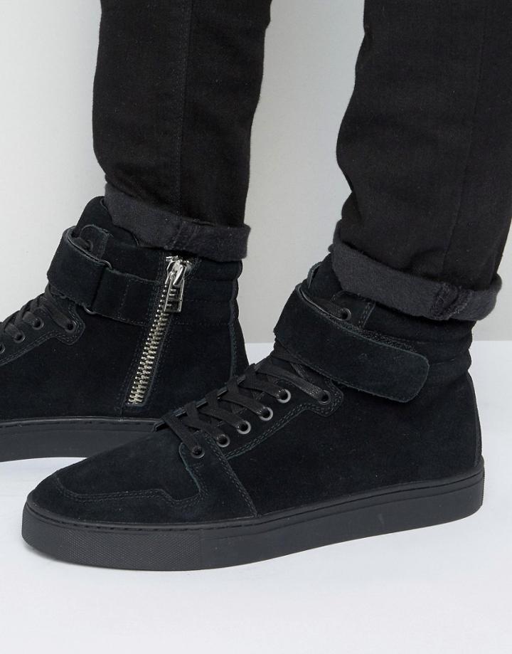 Kg Kurt Geiger Anderson Suede Hi Top Sneakers - Black