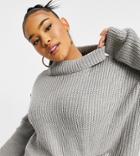 Threadbare Plus Clara Roll Neck Sweater-grey