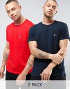 Emporio Armani 2 Pack T-shirts In Regular Fit - Red