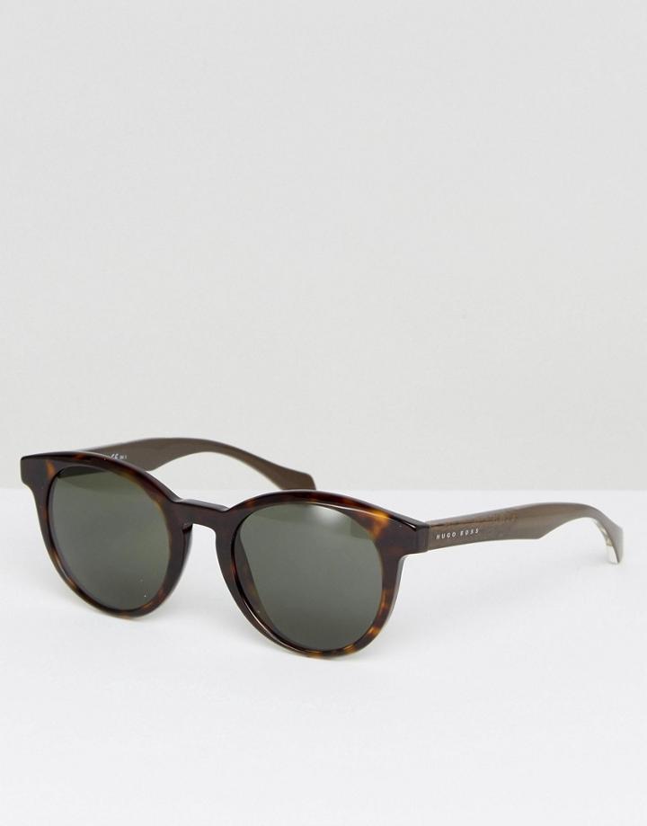 Boss By Hugo Boss Round Sunglasses In Tort - Gray