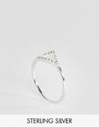 Asos Sterling Silver Pave Crystal Triangle Ring - Silver