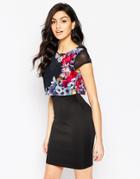 Jessica Wright Kimmie Floral Overlay Dress - Floral Print