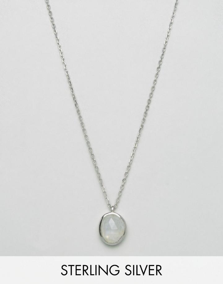 Carrie Elizabeth Sterling Silver Organic Moonstone Pendant - Silver