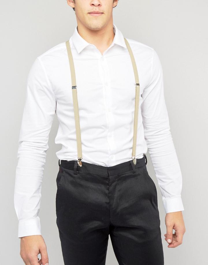 7 X Skinny Suspenders In Stone - Gray