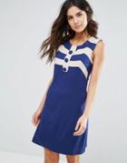 Louche Mary A Line Dress - Navy