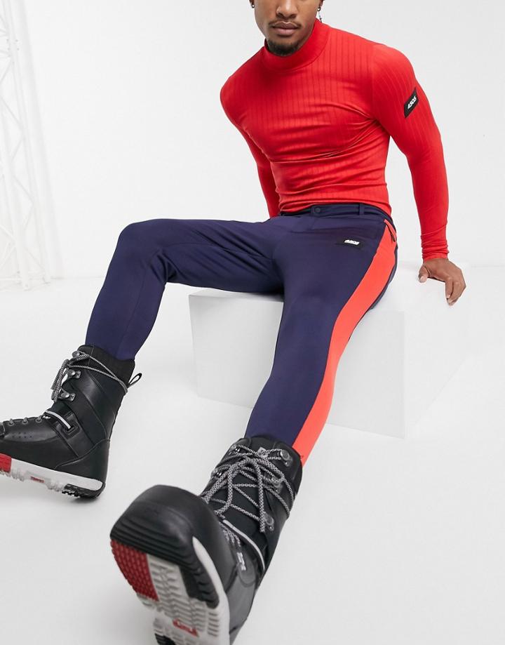 Asos 4505 Skinny Fit Ski Pant With Side Stripe-navy