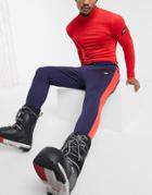 Asos 4505 Skinny Fit Ski Pant With Side Stripe-navy