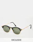 Hindsight Vintage Beech Round Sunglasses - Black