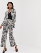 Helene Berman Palazzo Pants In Abstract Animal Print-multi
