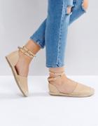 Truffle Collection Stud Ankle Espadrille - Beige