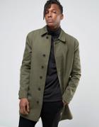 Only & Sons Trench In Heavy Cotton Twill - Green