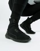 Asos Design High Top Sneakers In Black Mesh - Black
