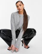 Na-kd Cable Knit Sweater In Gray-grey