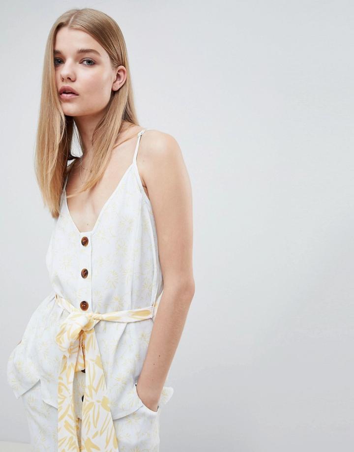 Asos White Mixed Print Co-ord Cami Top - Multi